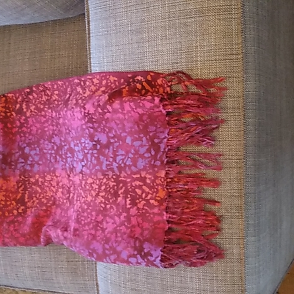 Lost River Pink and Orange Large Wrap Scarf